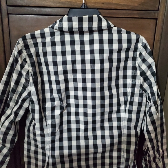Ralph Lauren women's plaid black & white rain jacket size medium - Picture 5 of 9